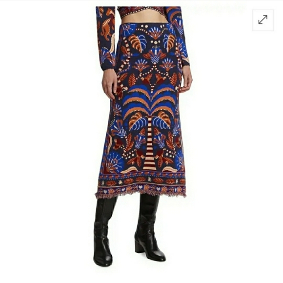 Farm Rio Jungle Knit Midi Skirt - Medium - Picture 2 of 8